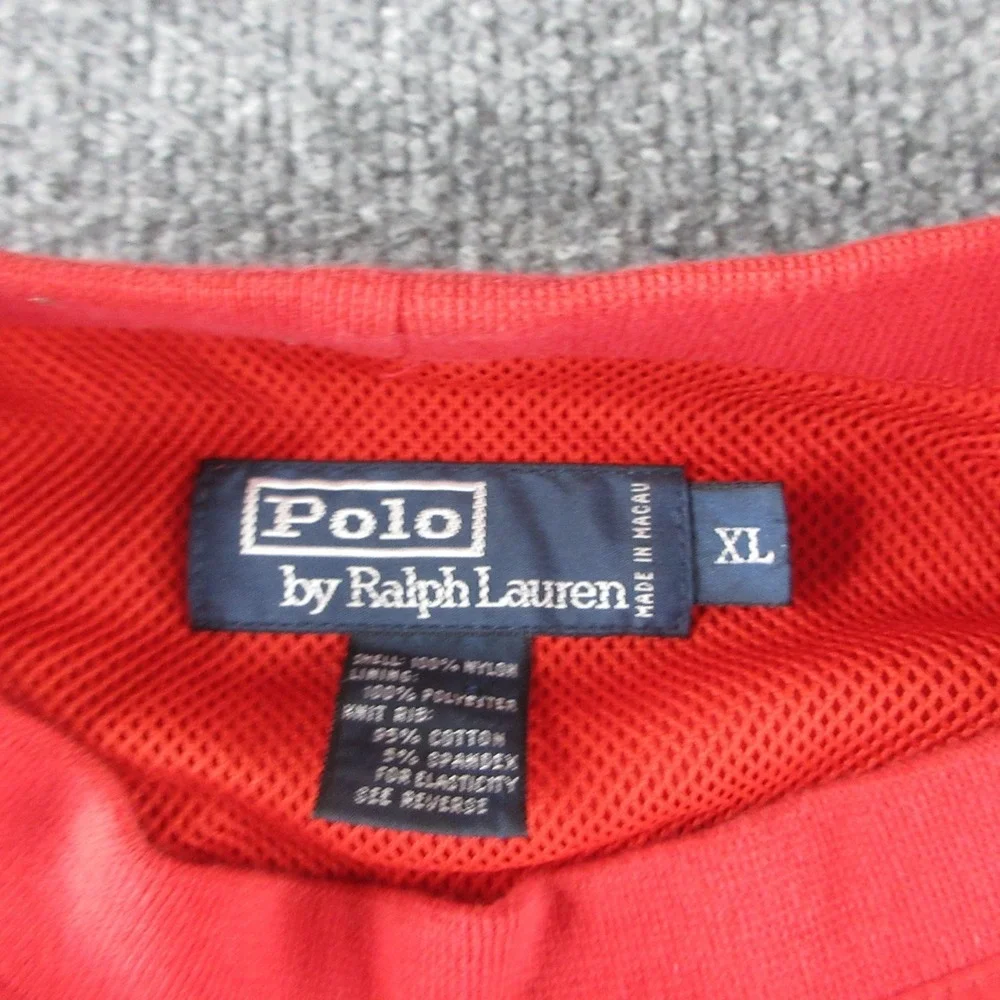 Polo Ralph Lauren Jacket Mens XL‎ Red Nylon Pullover Mesh Lined Golf Windbreaker